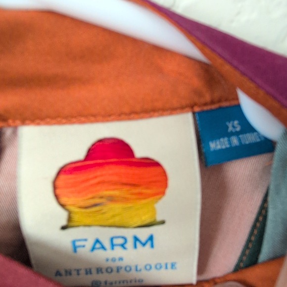 Farm Rio for Anthropologie Abstract Geometric High Neck Maxi Dress XS Multicolor - Picture 7 of 13